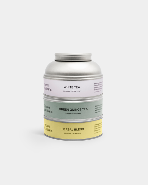 Loose Leaf Trio in stackable tea caddies